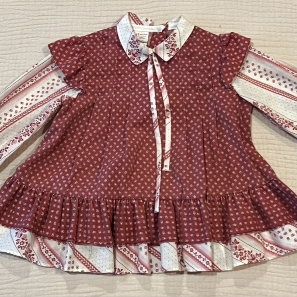 Vintage Sears Girls Floral Dress Union Made in the USA Pink Size 2T